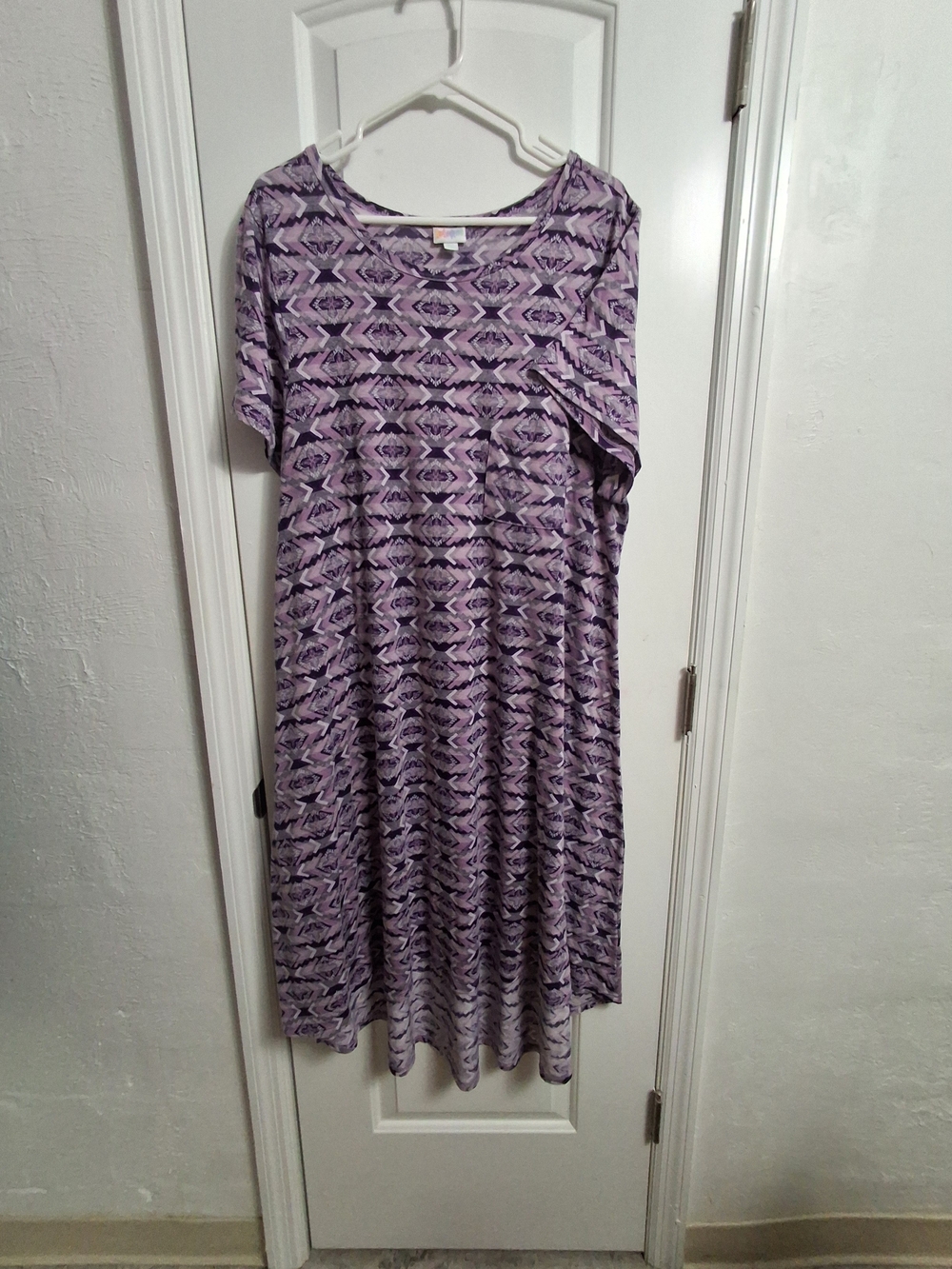 LuLaRoe Girls' Purple Patterned Short Sleeve Dress